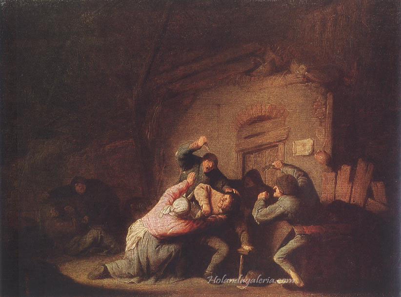 Adriaen van Ostade | Brawl Oil on wood, 41 x 55 cm Pushkin Museum, Moscow