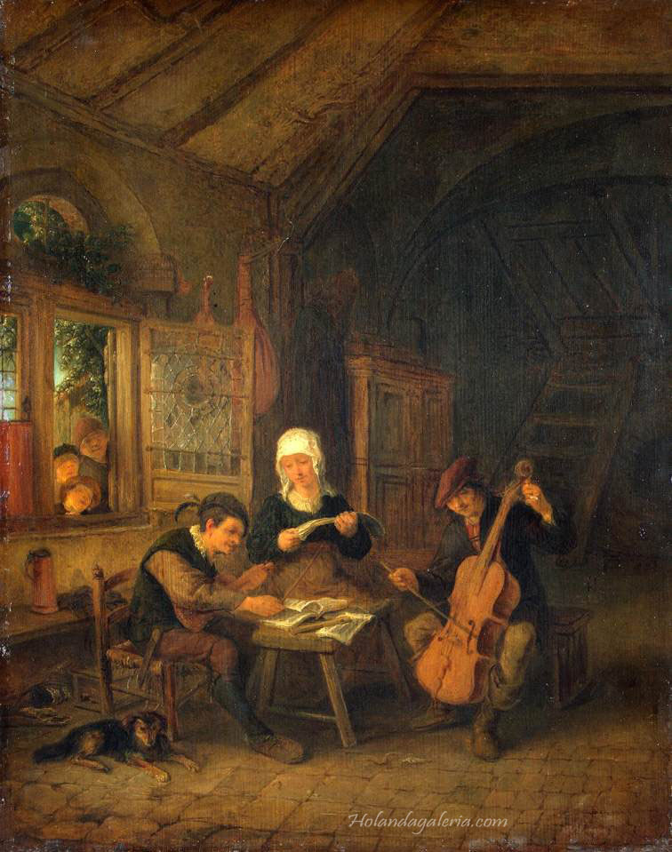 Adriaen van Ostade | Village Musicians 1645 Oil on wood, 39 x 31 cm The Hermitage, St. Petersburg