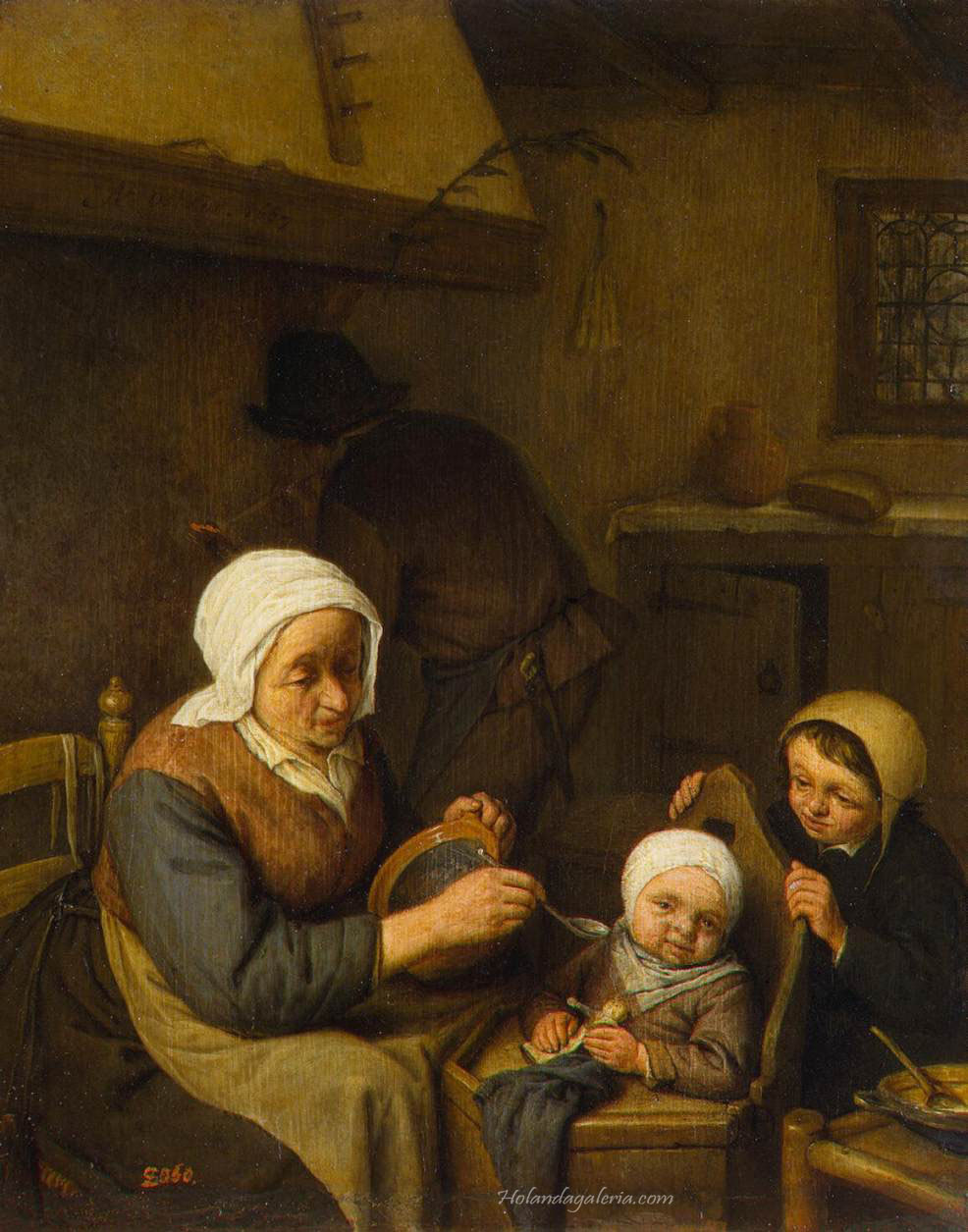 Adriaen van Ostade | Peasant Family 1667 Oil on panel, 23 x 19 cm The Hermitage, St. Petersburg