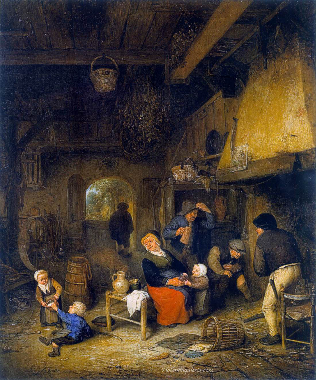 Adriaen van Ostade | Peasant Family by a Hearth 1660 Oil on oak panel, 46 x 39 cm Nationalmuseum, Stockholm