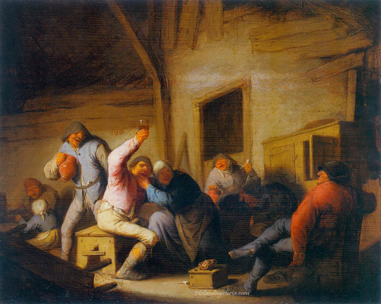 Adriaen van Ostade | Carousing Peasants in a Tavern c. 1635 Oil on oak panel, 29 x 36 cm Alte Pinakothek, Munich