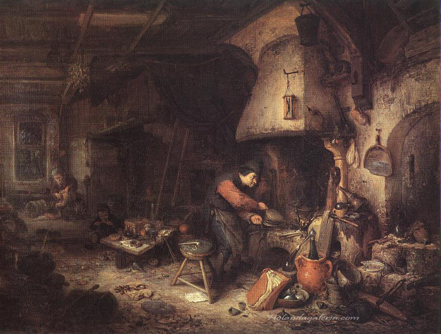 Adriaen van Ostade | Alchemist 1661 Oil on oak, 34,2 x 45,2 cm National Gallery, London