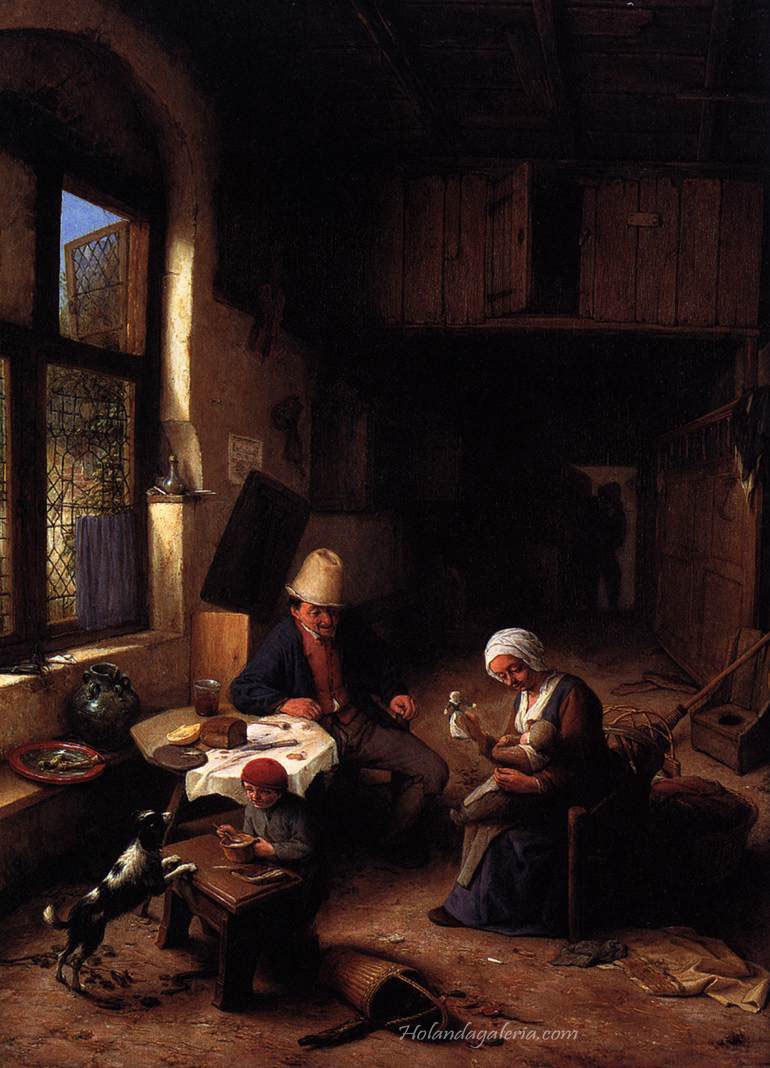 Adriaen van Ostade | The Interior of a Peasant's Cottage 1668 Oil on canvas Royal Collection, Windsor