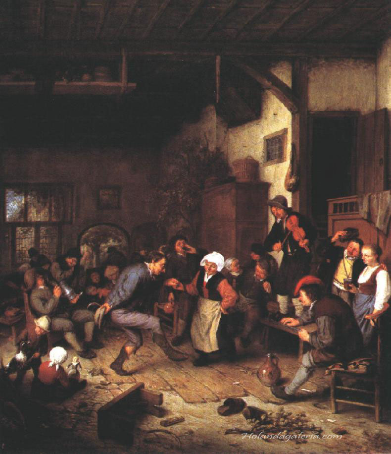 Adriaen van Ostade | Merrymakers in an Inn 1674 Oil on panel Art Institute, Chicago