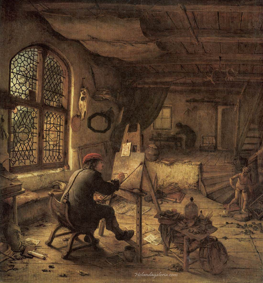 Adriaen van Ostade | The Painter in His Studio 1663 Oil on oak, 38 x 35,5 cm Gemäldegalerie, Dresden