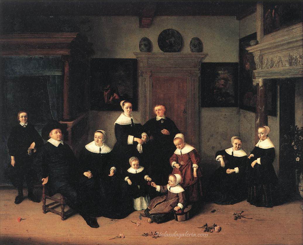 Adriaen van Ostade | Portrait of a Family 1654 Oil on wood, 70 x 88 cm Musée du Louvre, Paris
