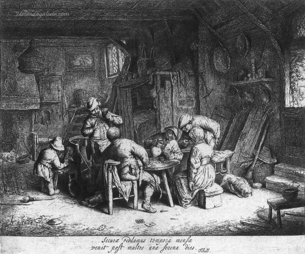 Adriaen van Ostade | The Breakfast c. 1650 Etching Private collection