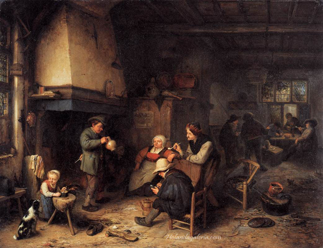 Adriaen van Ostade | Peasants in an Interior 1661 Oil on copper, 37 x 47 cm Rijksmuseum, Amsterdam